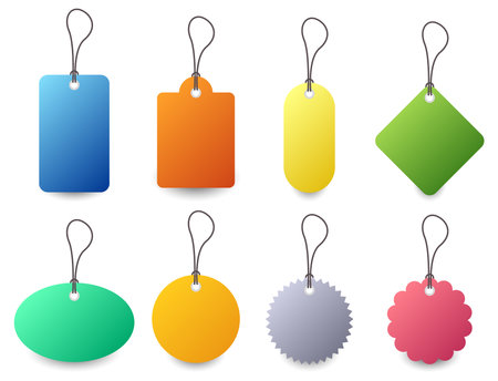 Tag Set Vectorのイラスト素材