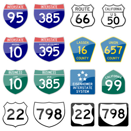 Road Sign Glossy  (Set 8 of 8)のイラスト素材