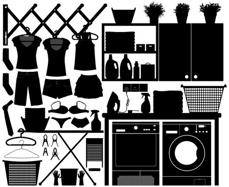 Laundry Design Set Vectorのイラスト素材