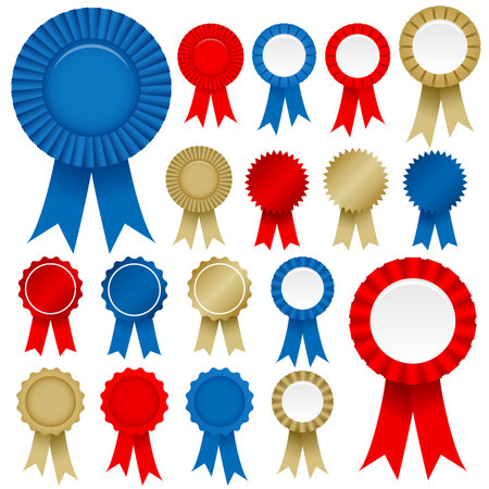 Rosette Ribbon Set Vectorのイラスト素材