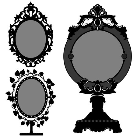 Mirror Ornate Vintage Retro Princessのイラスト素材