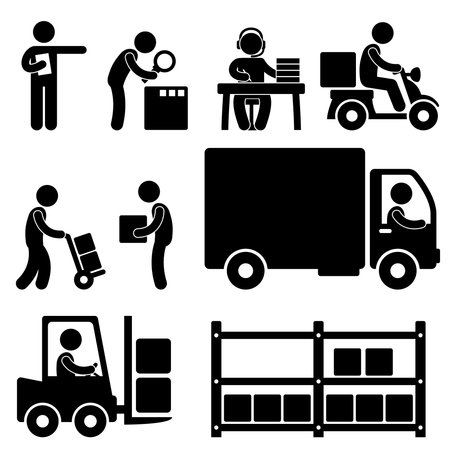 Logistic Warehouse Delivery Shipping Icon Pictogramのイラスト素材