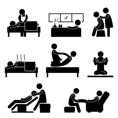 Massage Spa Therapy Wellness Aromatherapy Icon Sign Pictogramのイラスト素材