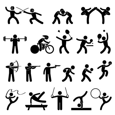Indoor Sport Game Athletic Set Icon Symbol Sign Pictogram Indoor Sport Game Athletic Set Icon Symbol Sign Pictogram