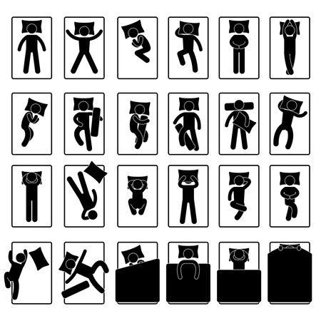 Sleep Sleeping Position Style Posture Method Bedのイラスト素材