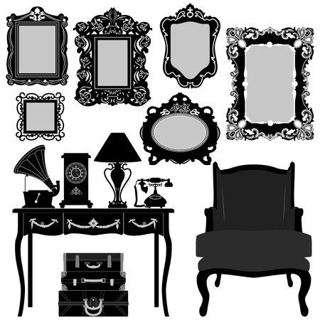 Antique Picture Frame Ornate Vintage Retro Museum Object Furnitureのイラスト素材