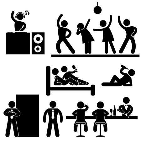 Disco Pub Night Club Bar Party Icon Symbol Sign Pictogramのイラスト素材