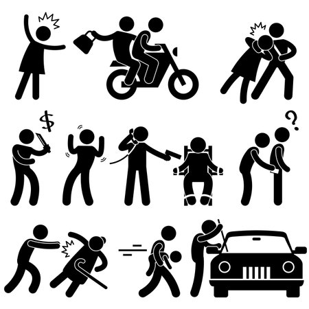 Criminal Robber Burglar Kidnapper Rapist Thief Icon Symbol Sign Pictogramのイラスト素材