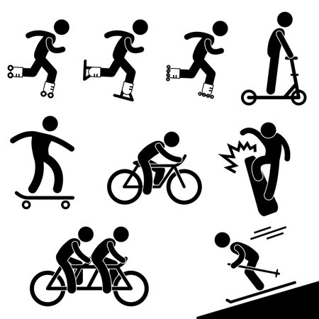 Skating and Riding Activity Icon Symbol Sign Pictogramのイラスト素材