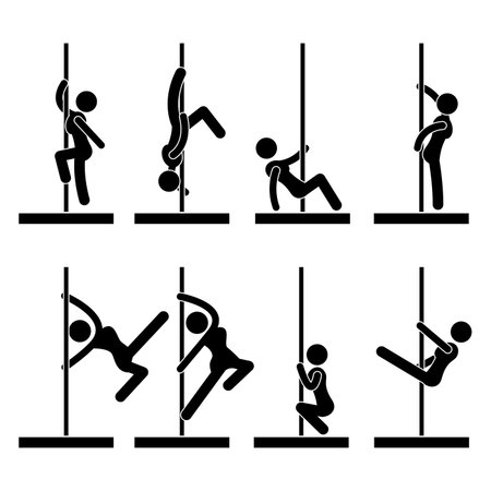Sexy Pole Dance Icon Symbol Sign Pictogramのイラスト素材