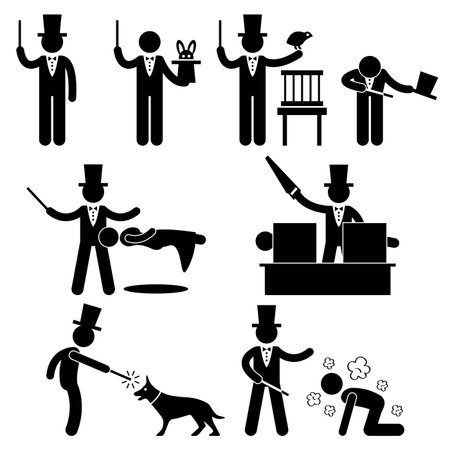 Magician Magic Show Icon Symbol Sign Pictogramのイラスト素材