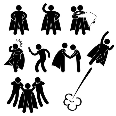 Superhero Hero Rescue Help Protect Girl Fly Icon Symbol Sign Pictogramのイラスト素材
