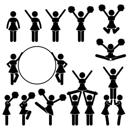 Cheerleader Supporter Team of School College University Icon Symbol Sign Pictogramのイラスト素材