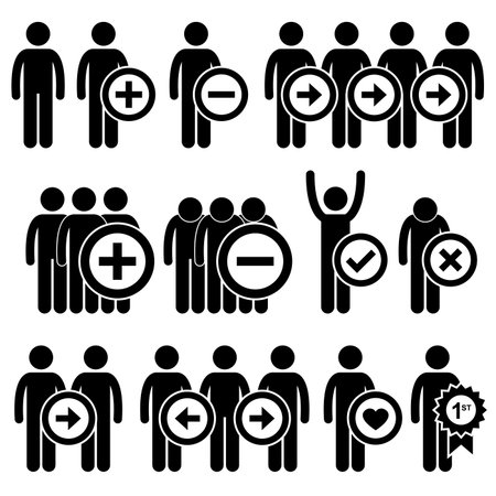 People Man Business Human Resource Stick Figure Pictogram Iconのイラスト素材