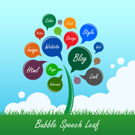 Bubble Speech Tree Leaf Flowerのイラスト素材