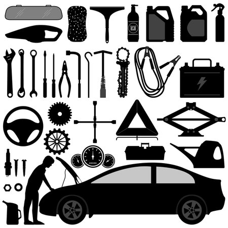 Car Auto Accessories Repair Toolのイラスト素材