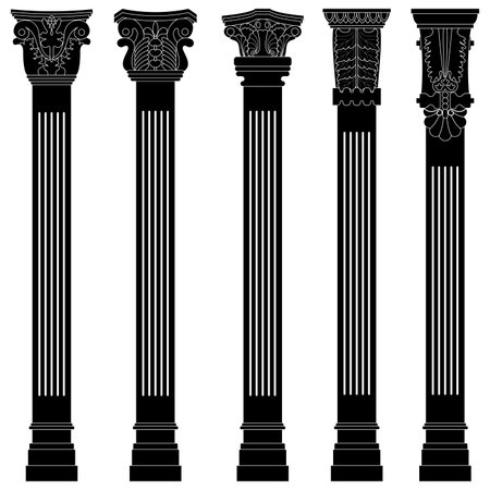 pillar column antique ancient old roman greek architectureのイラスト素材