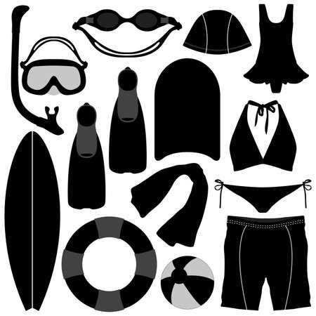 Swimming Diving Snorkeling Aquatic Equipment Toolのイラスト素材