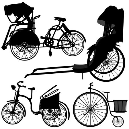 Bicycle Trishaw Transportation Vintage Antique Old Wheelのイラスト素材