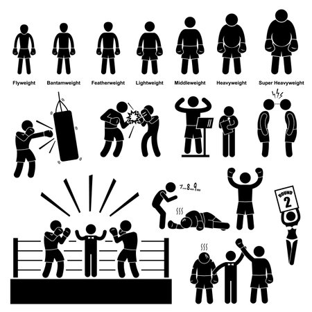 Boxing Boxer Stick Figure Pictogram Icon Boxing Boxer Stick Figure Pictogram Icon