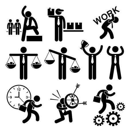 Business People Businessman Concept Stick Figure Pictogram Icon Clipartsのイラスト素材