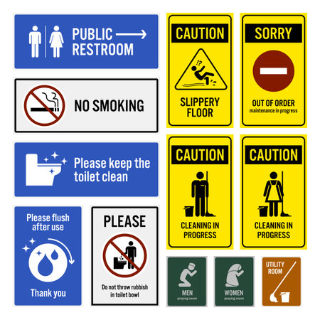 Toilet Notice And Restroom Warning Sign Signboardsのイラスト素材 ストックフォト 写真素材 のstock Foto ストックドットフォト