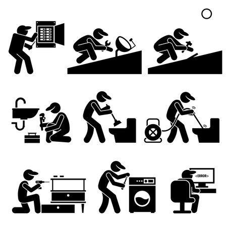 Technician Handyman Electrician Plumber Roofer Servicesのイラスト素材