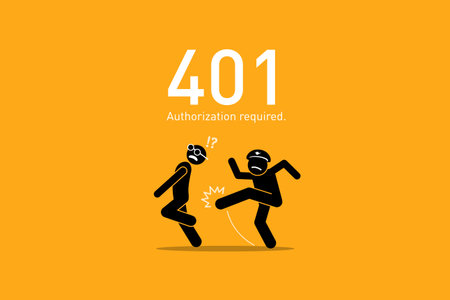 Website Error 401. Authorization Required.のイラスト素材