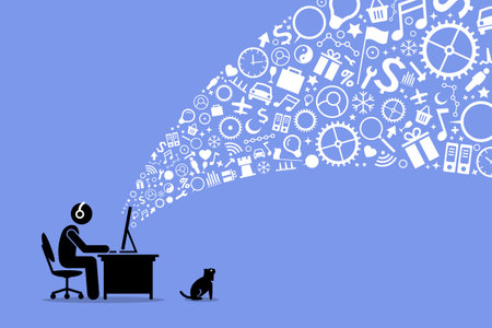 Surfing the Internet.のイラスト素材