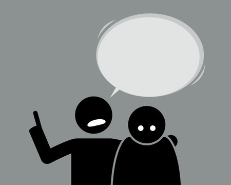 A friend giving advice to his friend who is feeling down. The man is putting his hand on his friend shoulder and started giving him lesson about life.のイラスト素材