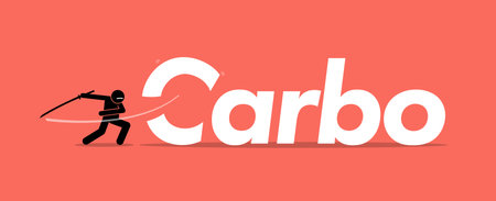 Cutting carbo or carbohydrates for healthy diet. Vector artwork concept of healthy lifestyle, keto diet, stop eating sugar, and lifestyle changes.のイラスト素材