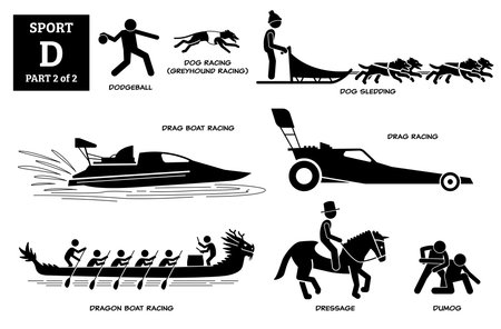 Sports games alphabet D icons pictogram.のイラスト素材
