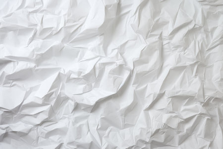 white crumpled paper like background. generative ai.の素材