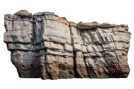 Rock cliff isolated on white background.の素材