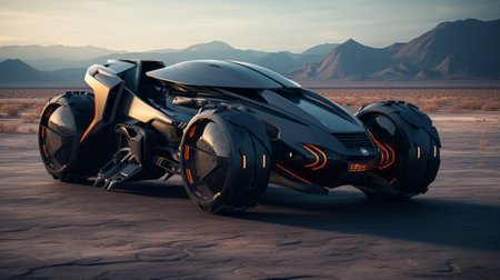 Modern concept vehicles. Hyper futuristic auto, sport car.の素材