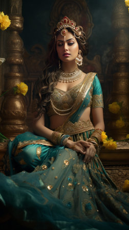 Indian dress Sari or Saree inspired by the timeless elegance.の素材
