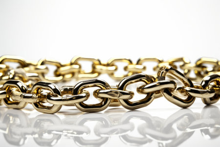 Chains on white background.の素材