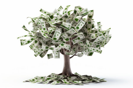 Money tree on white background.の素材