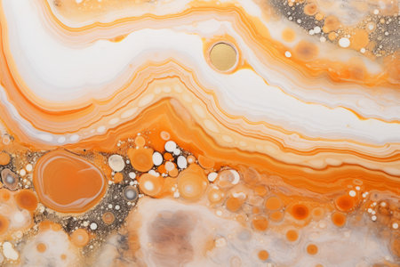 Abstract colors on the wall, in the style of marble, cellular formations, light orange, poured resin, textured canvas.の素材