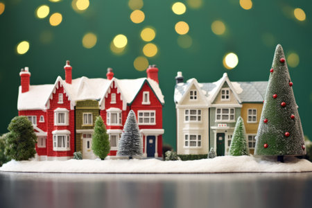 Modern British houses, Christmas decoration.の素材