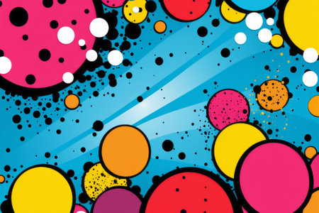 A pop art style with comic bubbles, dots. Comic art illustration background.の素材