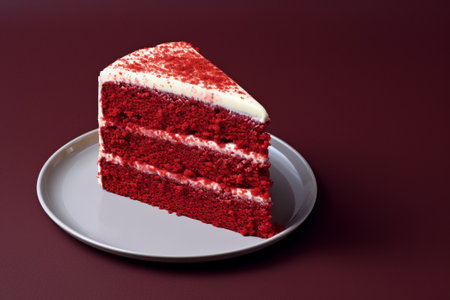 High-angle photo of a delicious red velvet cake.の素材