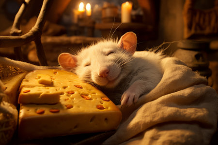 A rat dreaming of cheese.の素材