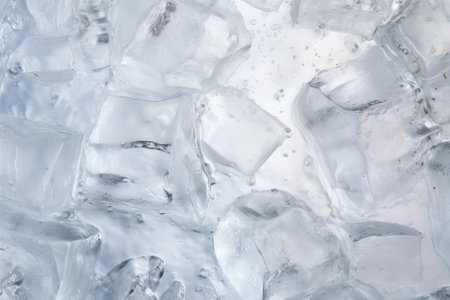 Iced cubes texture, floating, stock background.の素材