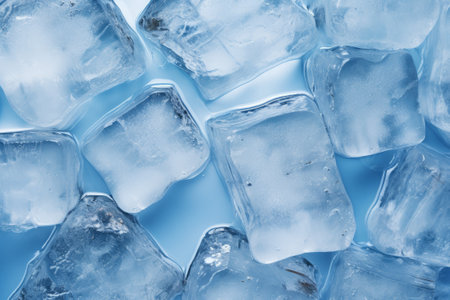 Iced cubes texture, floating, stock background.の素材