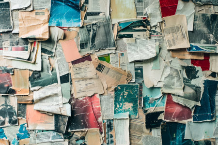 Newspaper Magazine Collage Background Texture.の素材