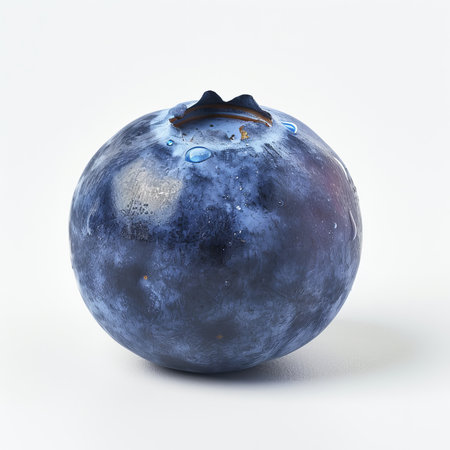 A whole blueberry isolated.の素材