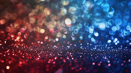 Abstract patriotic red white and blue glitter sparkle background for voting, memorial, labor day and election.の素材