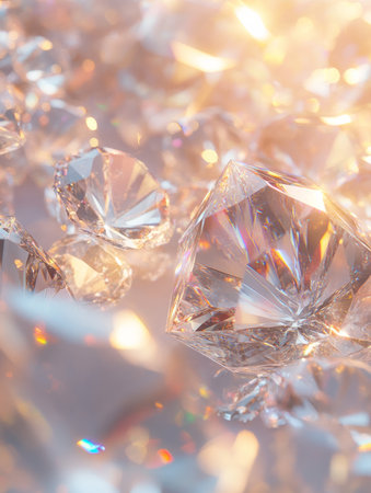 Light background with scattered diamonds or gem.の素材