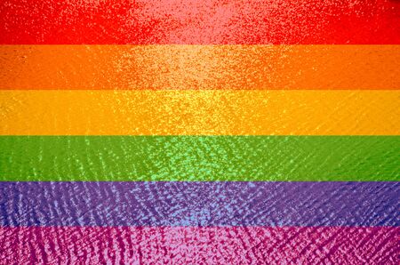 wave of a sandy beach and glare of the sun,  red   background,     texture. LGBT natural pattern, Vintage texture background, Abstract paintingの写真素材